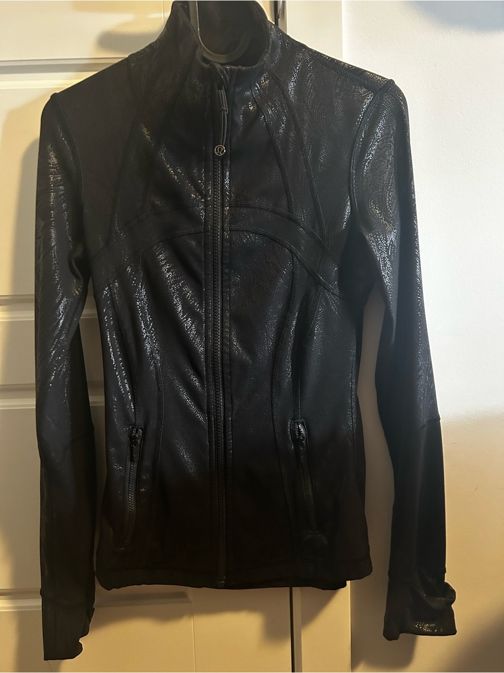 lululemon athletica Black Shiny Zip-Up Jacket
